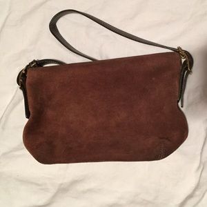 Excellent condition brown suede Coach wrist bag